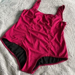 Catalina Deep Pink One-Piece Swimsuit with Braided Texture